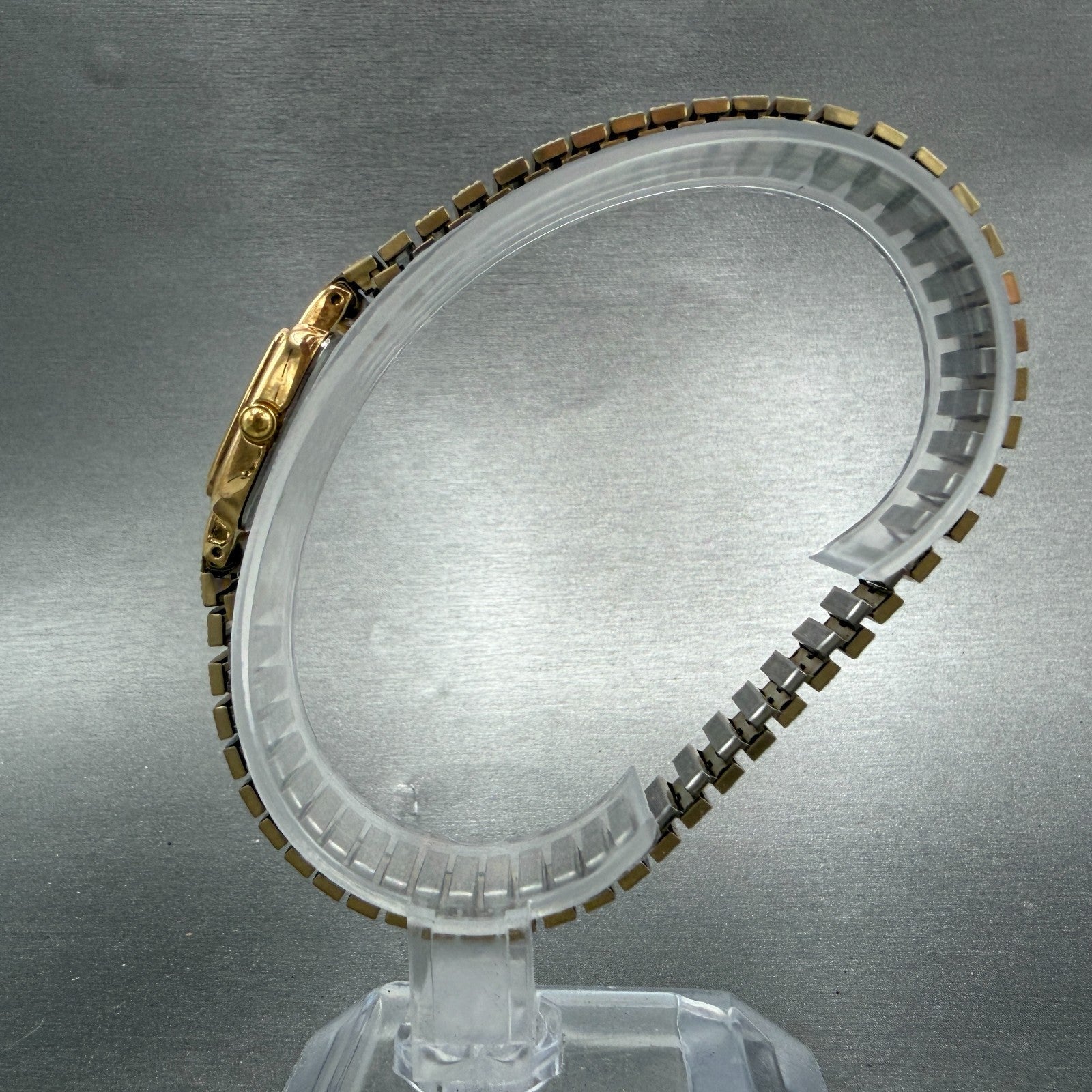 Seiko Watch Women 17mm Black Dial Gold Tone Rectangle 1N00-5K29 New Battery VTG6