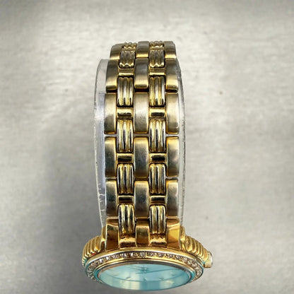 Seiko Watch Women 23mm MOP Dial Gold Tone Diamonds Round 1N00-0KH0 New Battery5