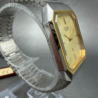 Citizen CQ Watch 26mm Champagne Dial Two Tone Octagon 4031 New Battery NOS3
