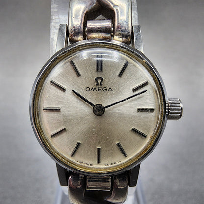 Omega Watch Women 20mm Silver Dial Steel Case 925 Silver Band Manual READ!!!!!!!1