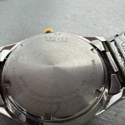 Seiko Watch Men 37mm White Dial Two Tone Daydate Round 7N43-9048 PARTS Vintage11