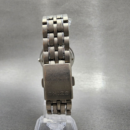 Seiko Watch Men 32mm Silver Dial Silver Tone Date Round 5932-7020 New Battery