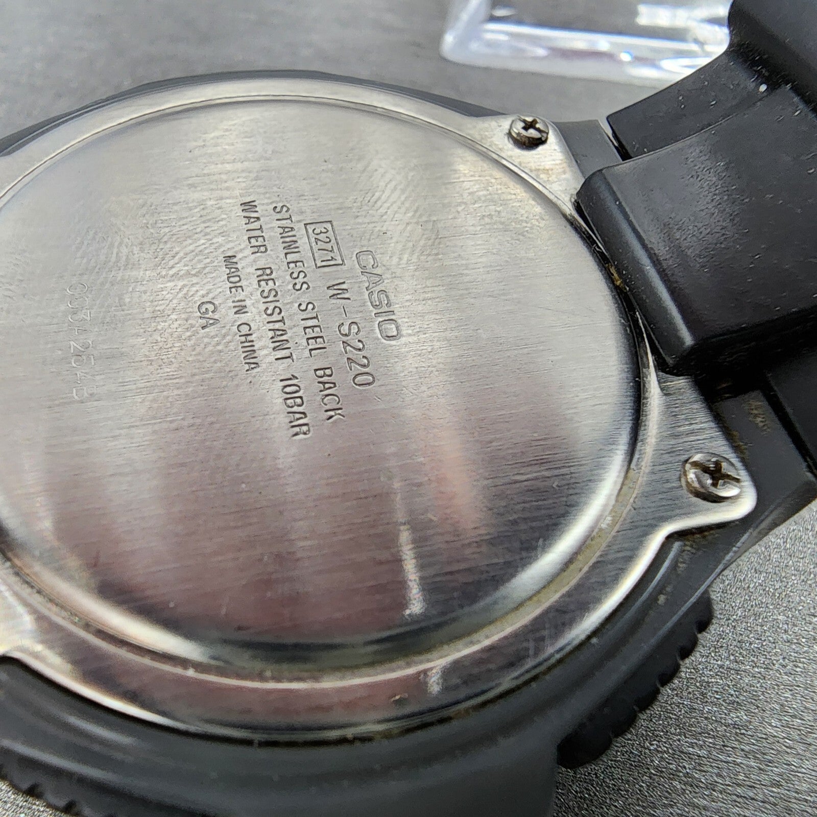 Casio WS220 Watch Men 50mm Digital Black Tone Alarm Chrono Solar PARTS10