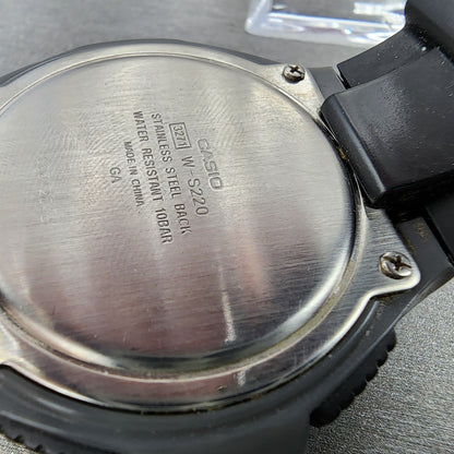 Casio WS220 Watch Men 50mm Digital Black Tone Alarm Chrono Solar PARTS10