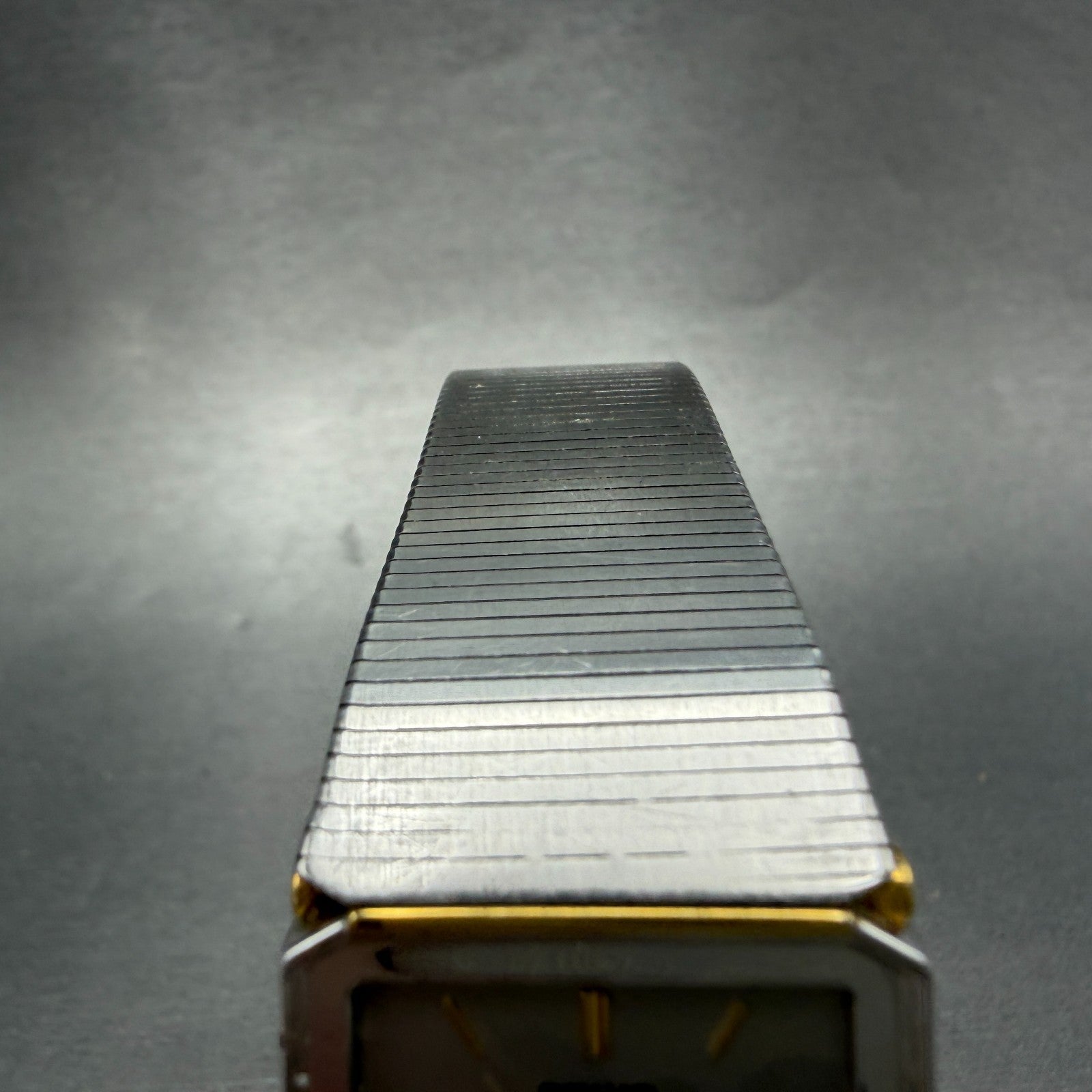 Seiko Tank Watch Men 25mm Silver Dial Two Tone READ!!!!!! 5P31-5A80 New Battery5