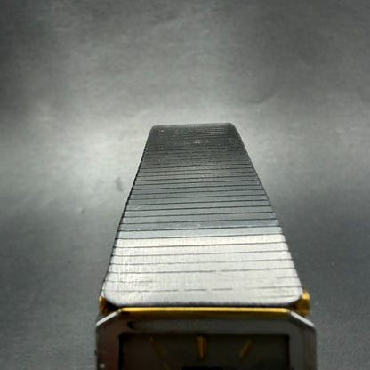 Seiko Tank Watch Men 25mm Silver Dial Two Tone READ!!!!!! 5P31-5A80 New Battery5