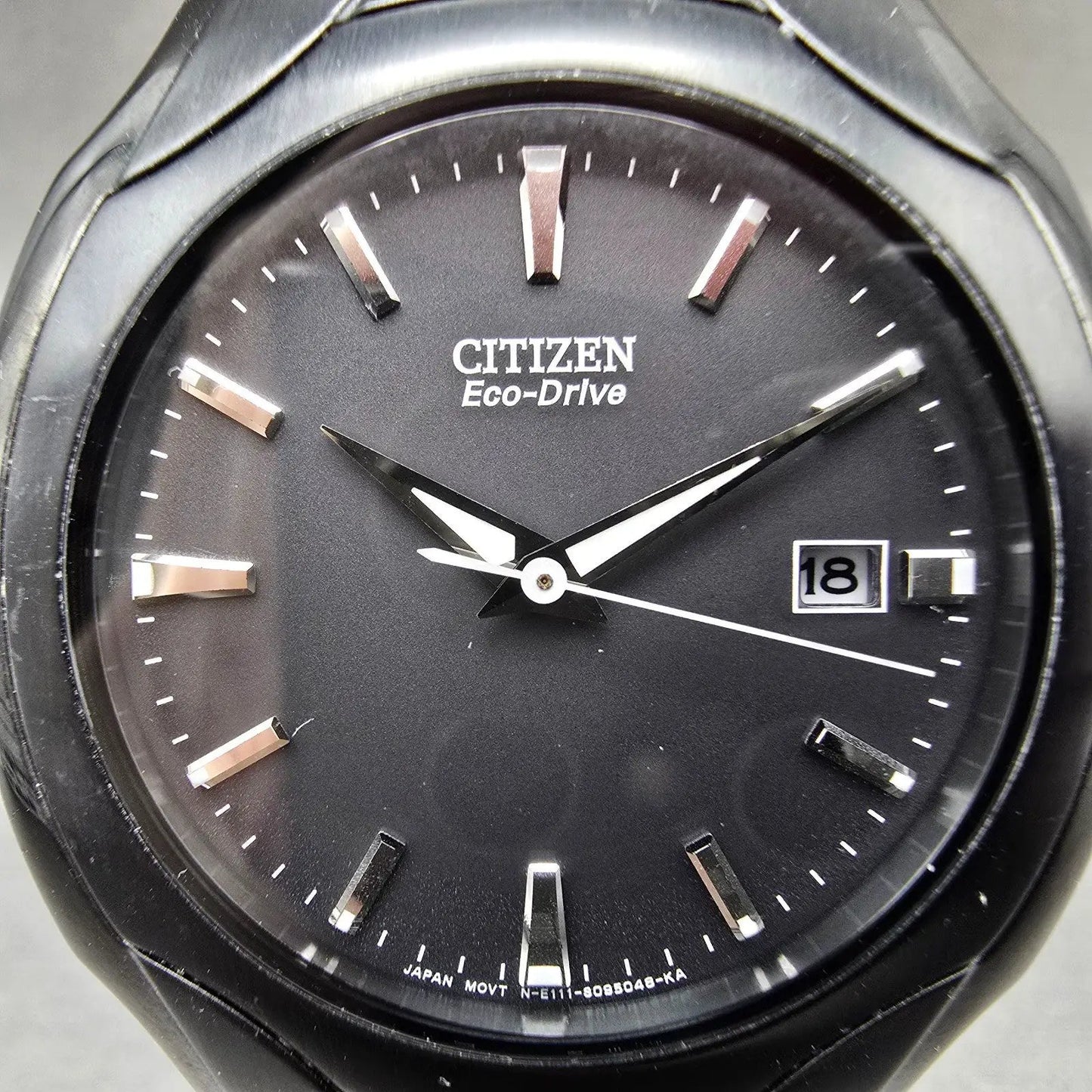 Citizen Eco-Drive Watch Men 38mm Black Dial Black Tone READ!!! E111-S063426 Runs1