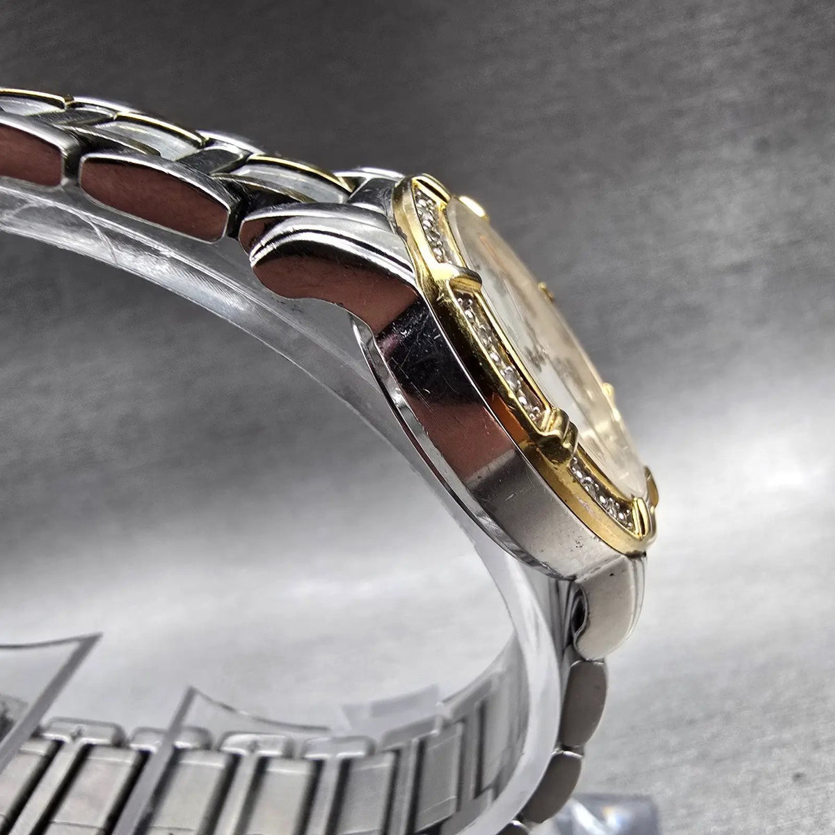 Bulova Diamond Watch Women 26mm MOP Dial Two Tone Date Round 98R107 New Batt 783