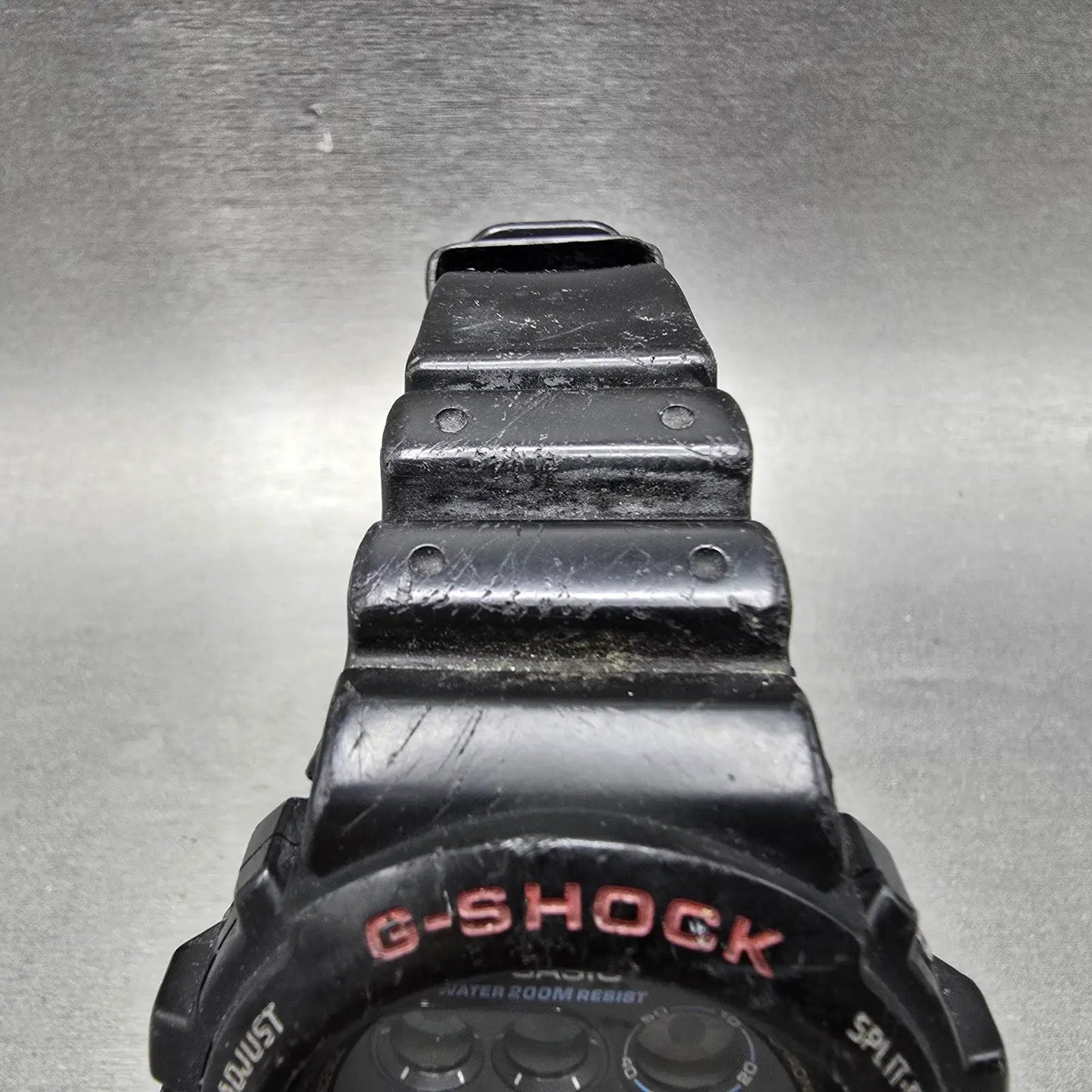 Casio G-Shock DW-6900 Watch Men 50mm Black  Alarm Chrono 1289 CRACKED New Batt5