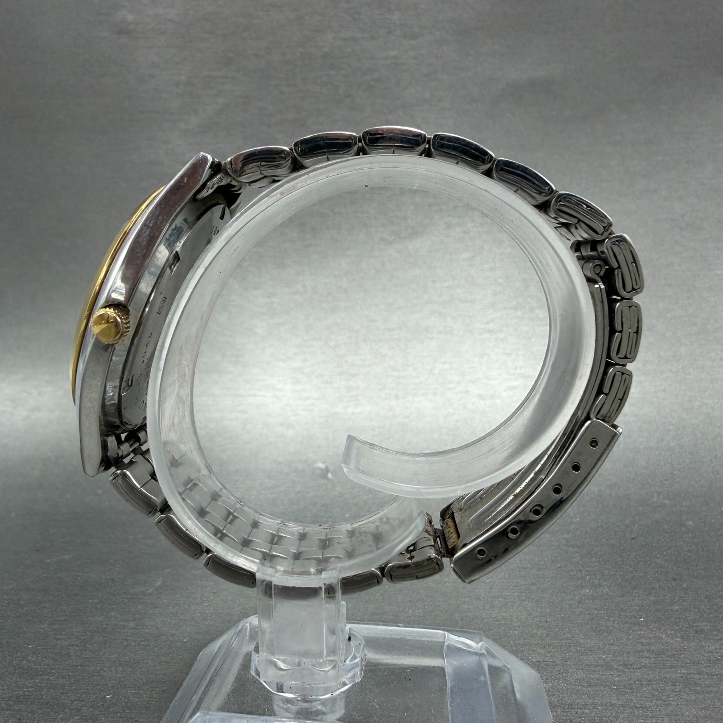 Seiko Watch Men 37mm Silver Dial Two Tone Daydate Round 7N43-9048 New Battery IK6