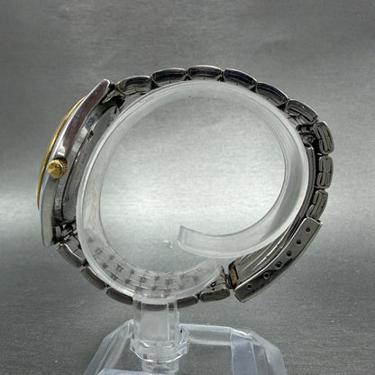 Seiko Watch Men 37mm Silver Dial Two Tone Daydate Round 7N43-9048 New Battery IK6