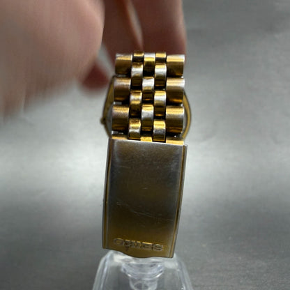 Seiko SQ President Watch Men 36mm Black Dial Gold Tone Daydate 5Y23-8A69 PARTS8