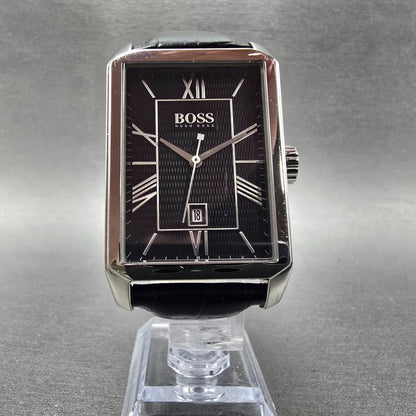 Hugo Boss Classico watch Men 31mm Black Dial Steel Date Rectangle New Battery5
