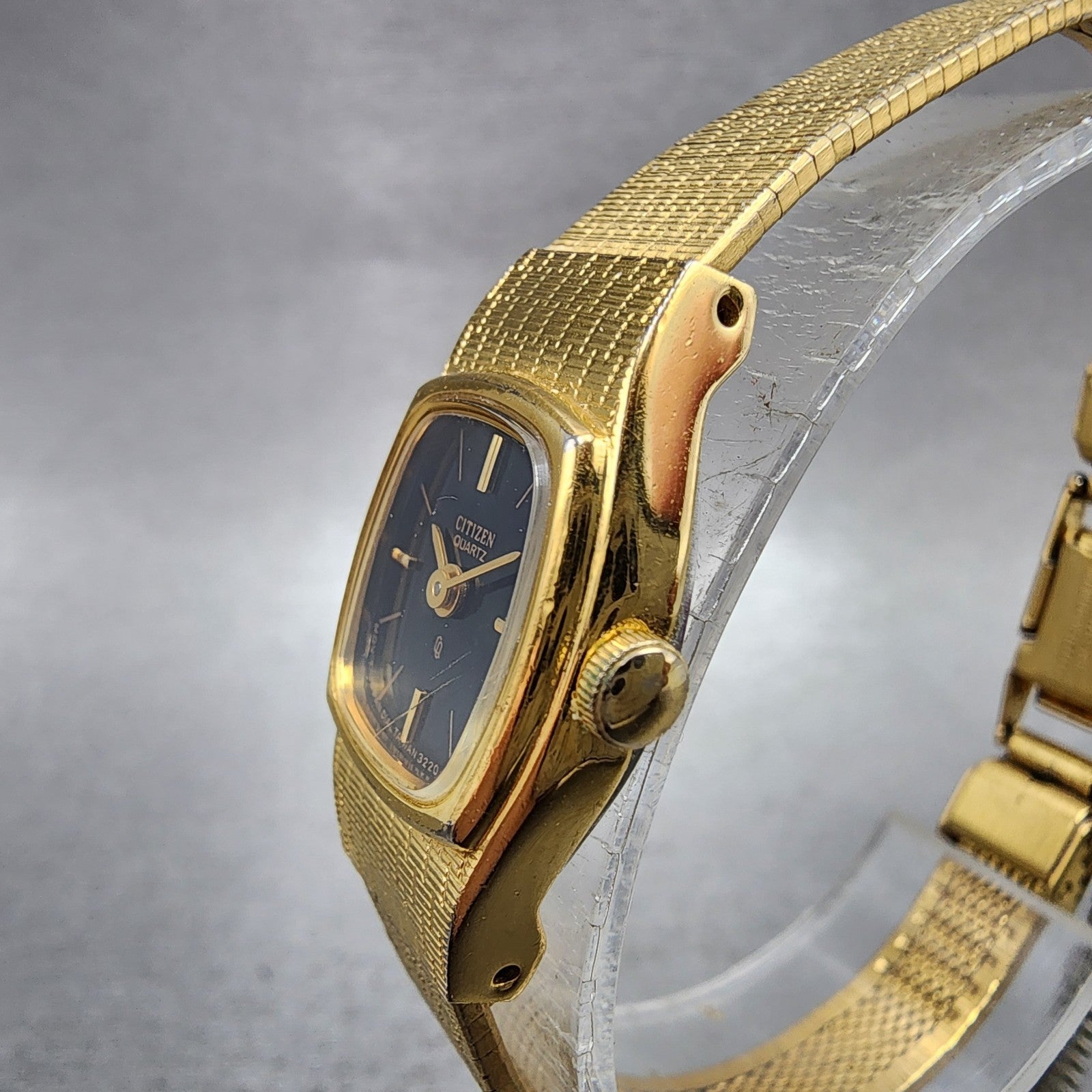 Citizen CQ Watch Women 16mm Black Dial Gold Tone 3220899849 New Battery2