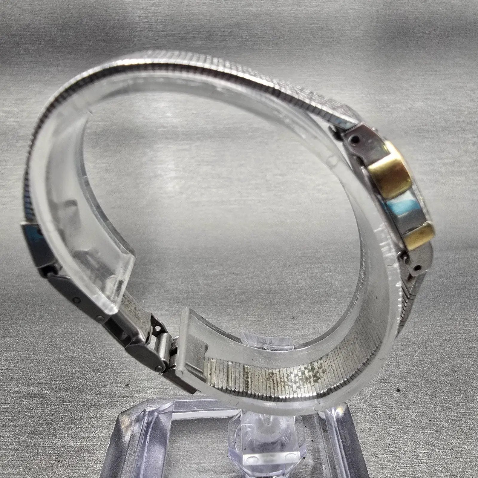 Citizen Watch Women 17mm Gray Dial Two Tone Rectangle 3220-321448 New Battery8