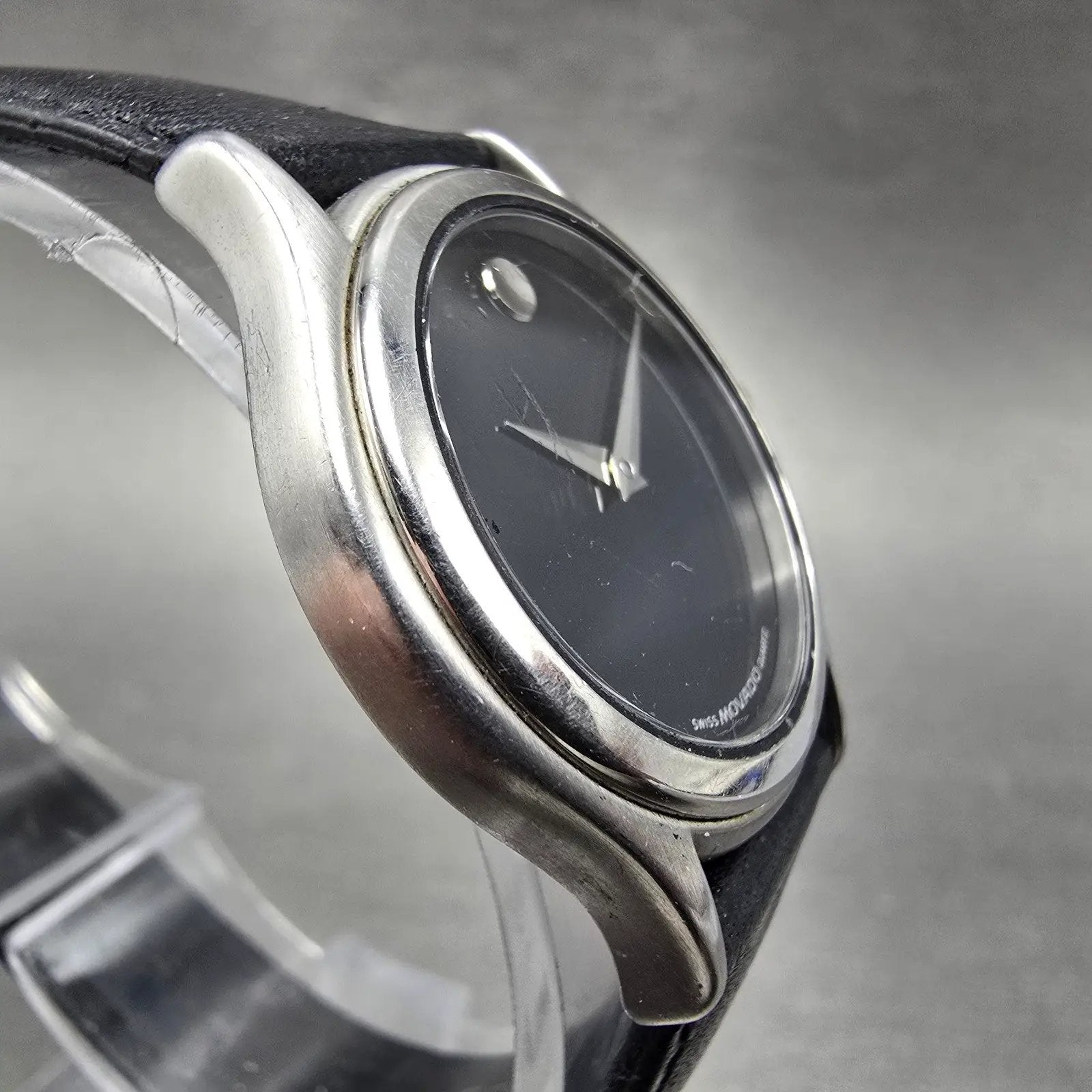 Movado Museum Watch Women 28mm Black Dial Silver Tone 84-E4-0823 New Battery3
