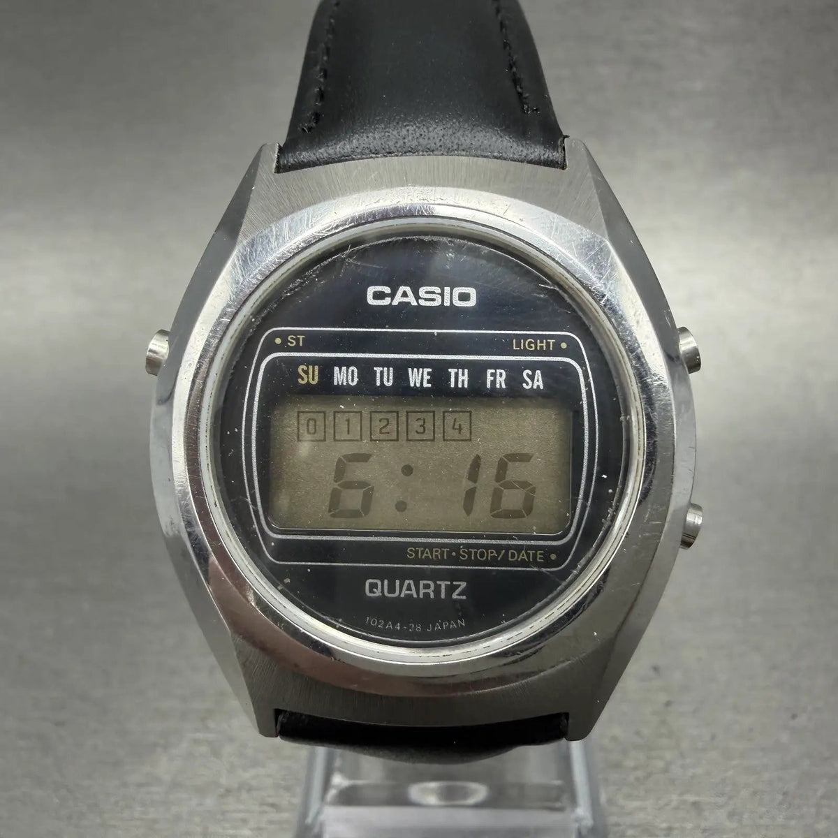 Casio 31QR-20 Watch Men 34mm Digital Silver Daydate Round New Battery VTG0