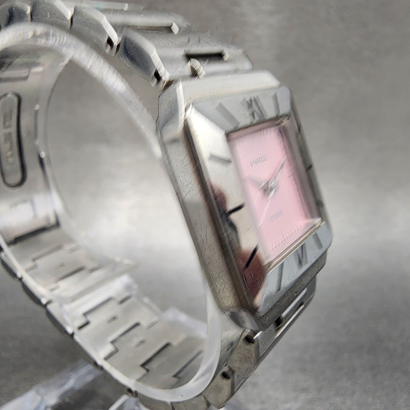 Citizen Wicca Tank Watch Women 21mm Pink Dial Silver Tone 1032L19478 NewBattery3