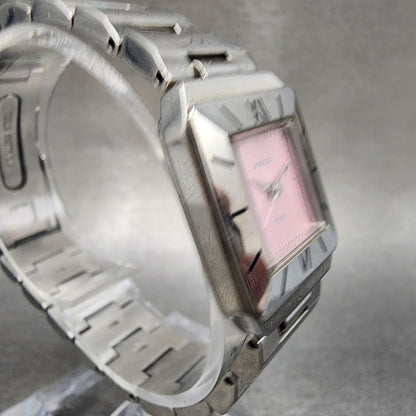 Citizen Wicca Tank Watch Women 21mm Pink Dial Silver Tone 1032L19478 NewBattery3
