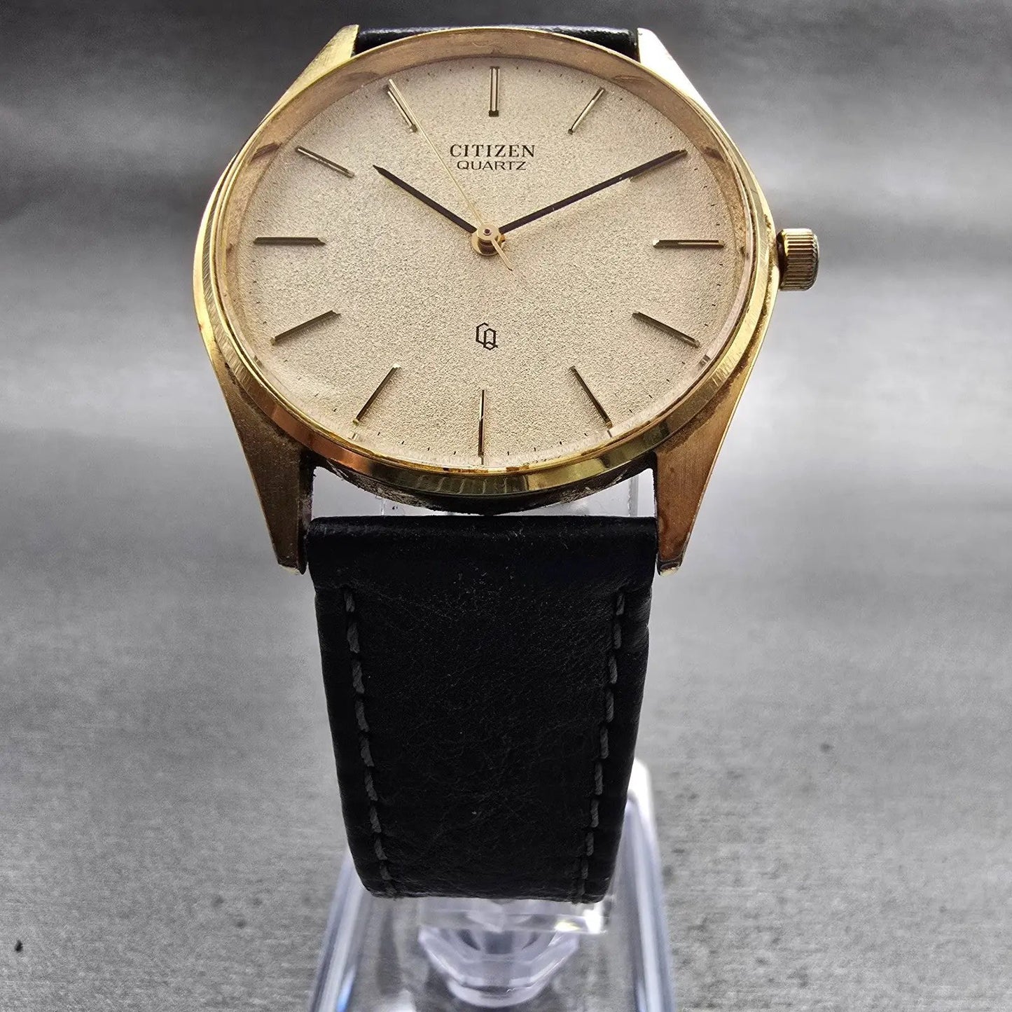 Citizen CQ Watch Men 33mm Champagne Dial Gold Tone Round 4-795512 New Battery5