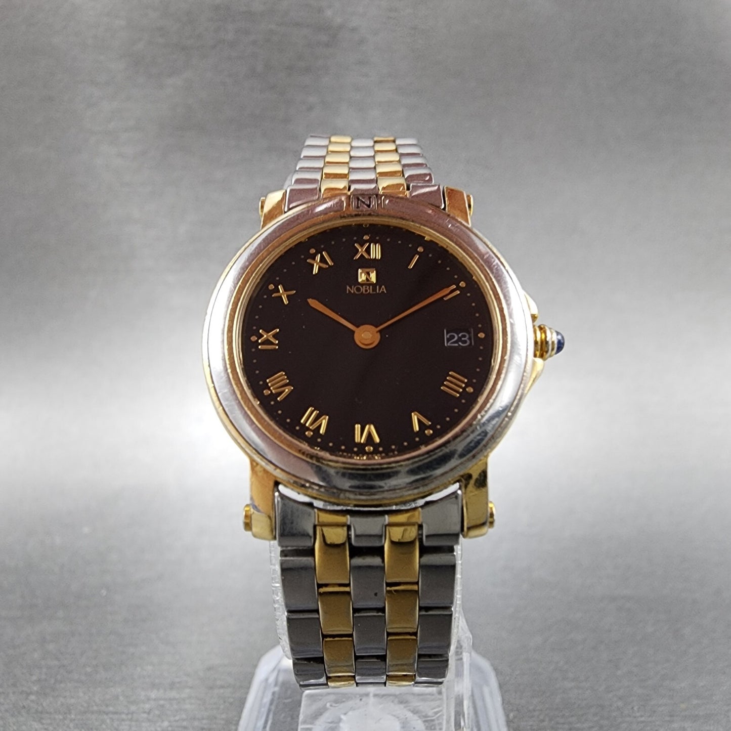 Citizen Noblia Watch Women 25mm Black Dial Two Tone Round 4671E66416 New Batt5