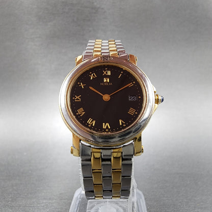 Citizen Noblia Watch Women 25mm Black Dial Two Tone Round 4671E66416 New Batt5