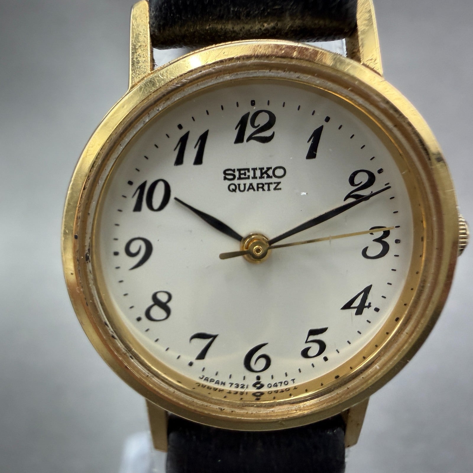 Seiko Watch Women 23mm White Dial Gold Tone Round 7321-0100 New Battery Vintage1