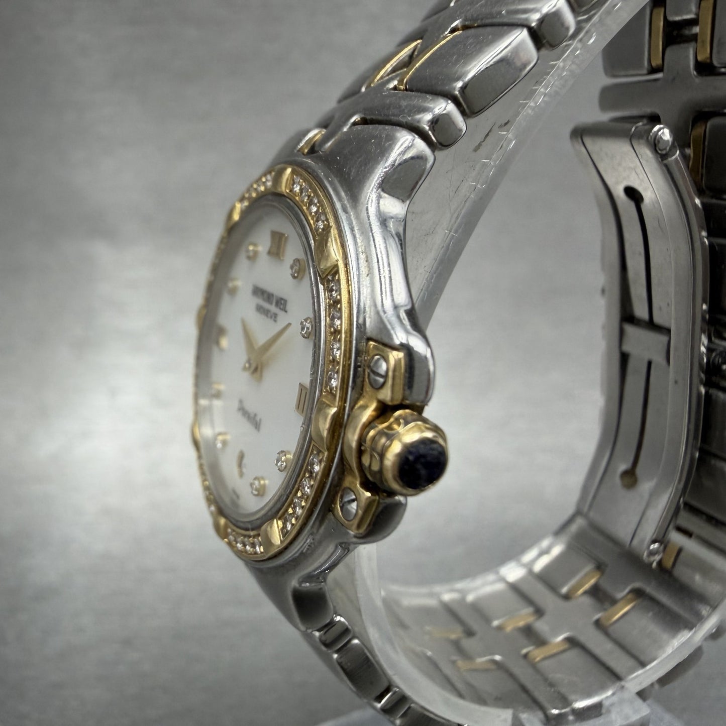 Raymond Weil Parsifal Watch Women 27mm MOP Dial Steel Diamond Bezel Date NewbatA2