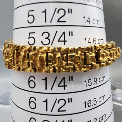 Benrus Gold Nugget Watch Women 23mm Black Dial Gold Tone Round New Battery10