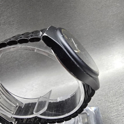 Seiko Lorus Watch Men 34mm Black Dial Black Tone Daydate Round Y143-7040 New Bat3