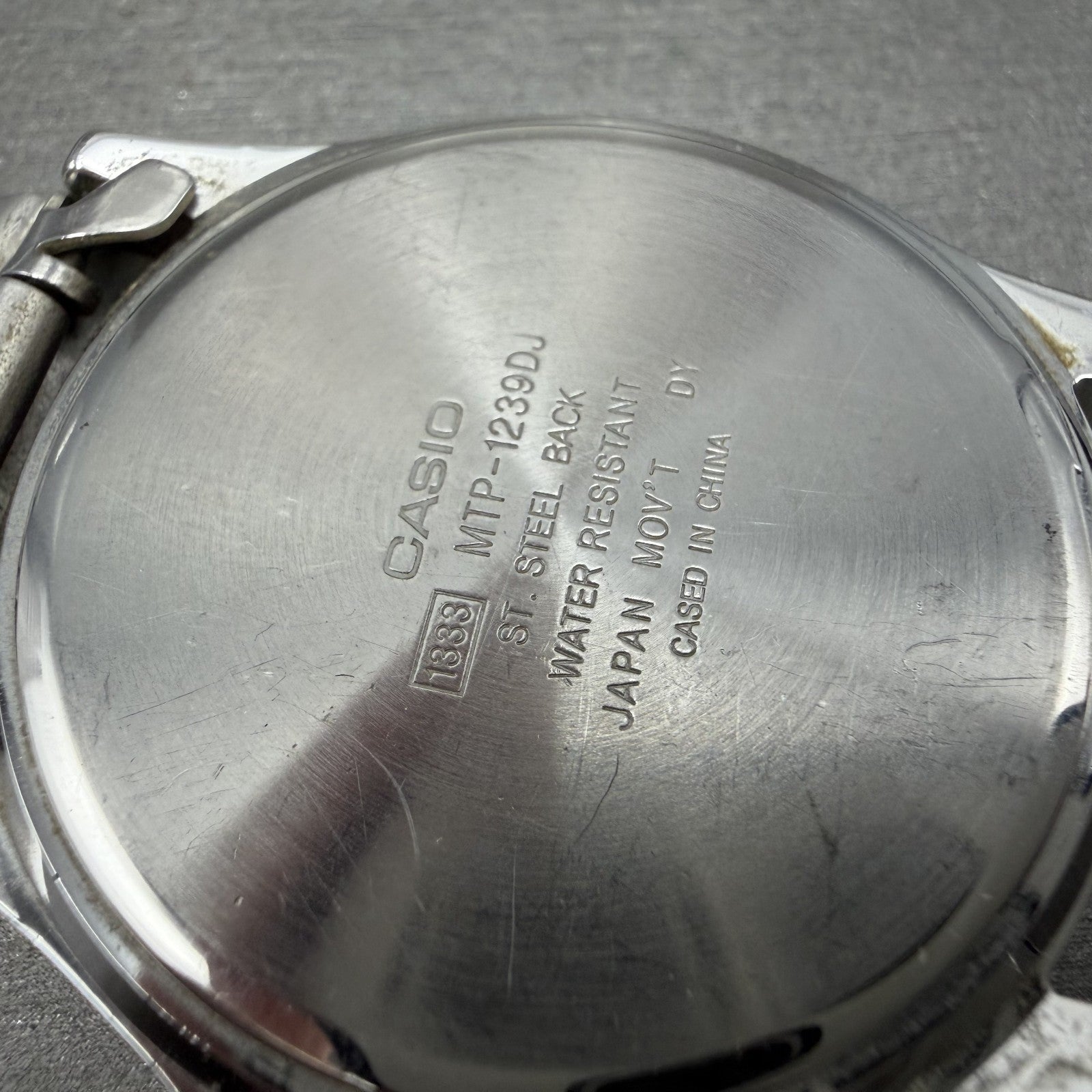 Casio Watch Men 37mm Blue Dial Silver Tone Daydate MTP1239DJ New Battery9