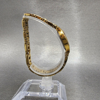 Seiko Watch Women 17mm Champagne Dial Gold Tone Oval 1N010CS0 New Battery8