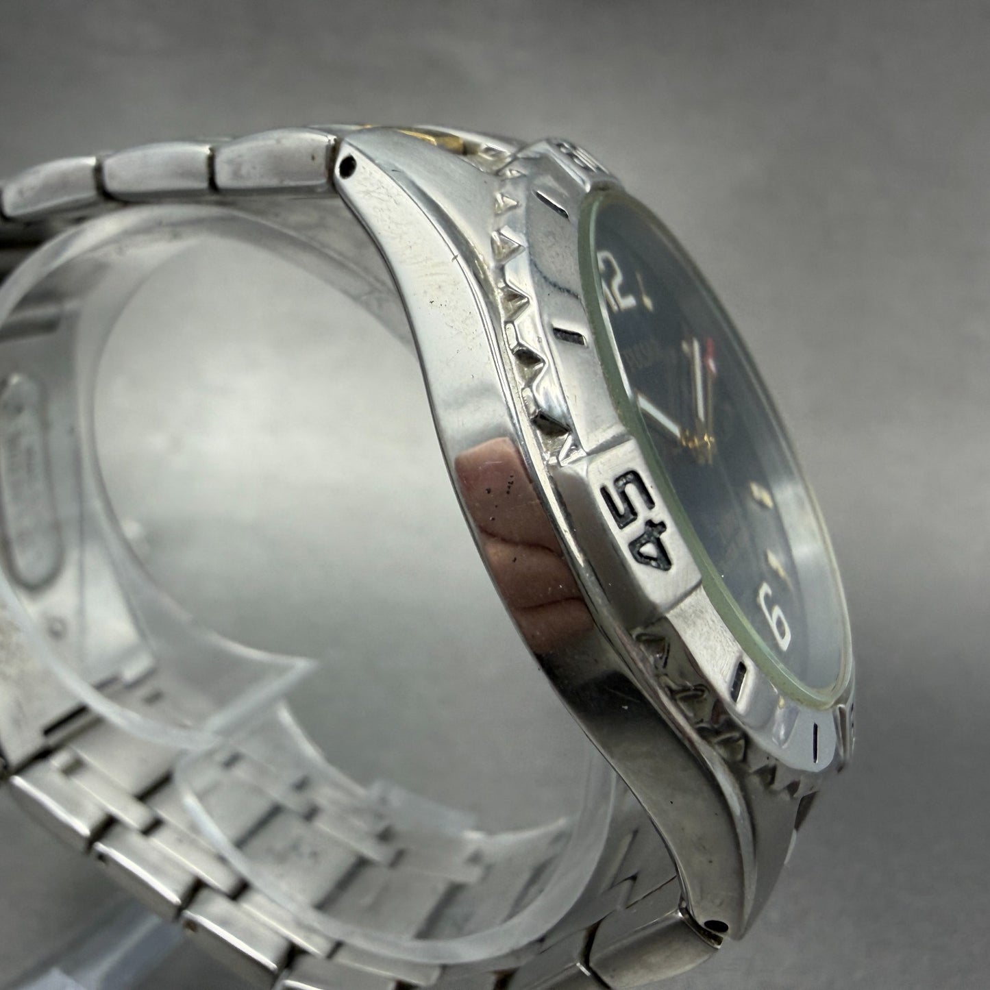 Pulsar Watch Men 42mm Blue Dial Two Tone Date Round VX42-X245 New Batetry3