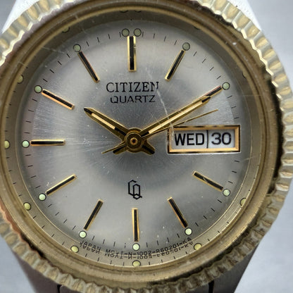 Citizen CQ Watch Women 25mm Silver Dial Two Tone Daydate 1002-R15119 New Battery1