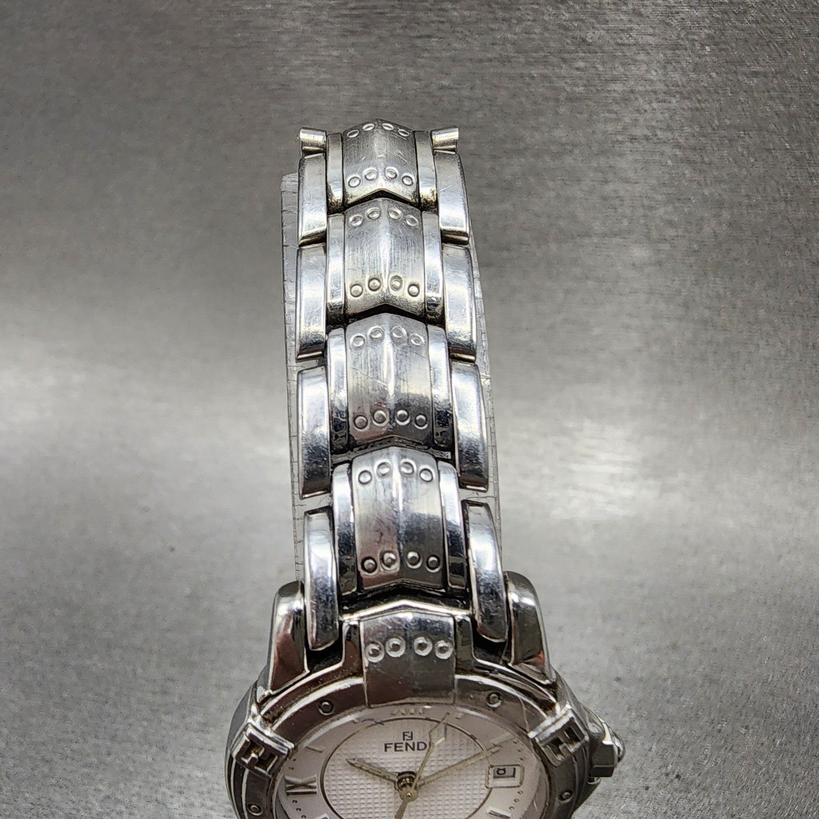 Fendi Orologi Watch Women 26mm White Dial Silver Tone Date Round 3500L PARTS5