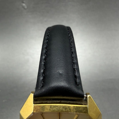Orient Tank Watch Men 27mm Champagne Dial Gold Tone Octagon New Battery Vintage4