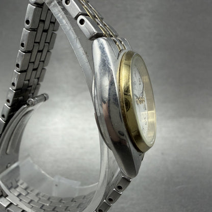 Seiko Watch Women 25mm White Dial Two Tone Daydate 7n430011 New Battery ABD3
