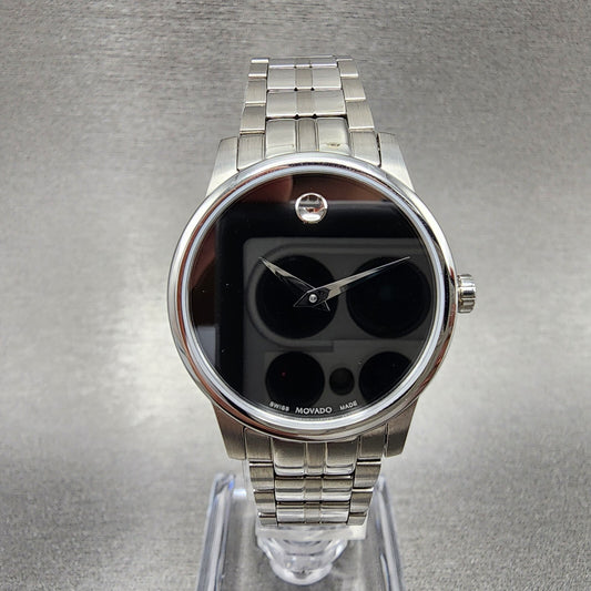 Movado Museum Classic Watch Women 28mm Black Dial Stainless Steel Round 0607537