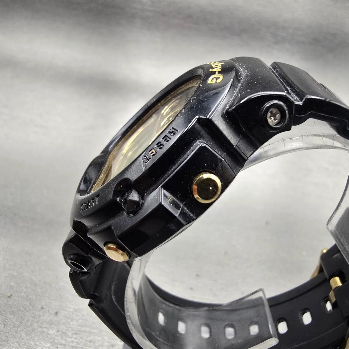 Casio Baby-G BG-6901 Watch Women 45mm Gold Dial Black Chrono Alarm New Battery3