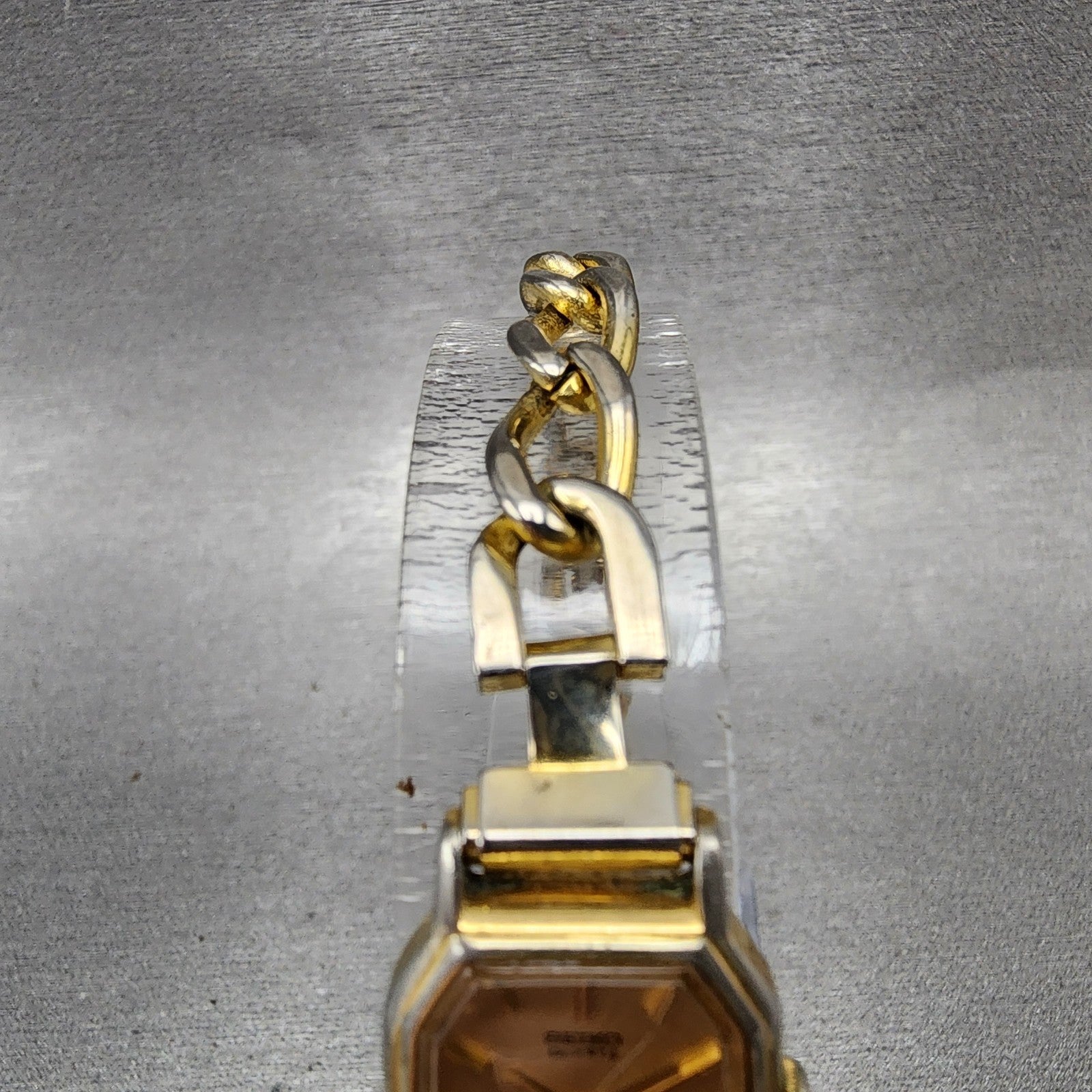 Seiko Watch Women 16mm Champagne Dial Gold Tone Octagon 2C205760 New Battery AB4