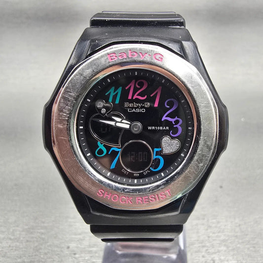 Casio Baby-G BGA-101 Watch Women 39mm Black Silver Chrono Alarm New Battery0