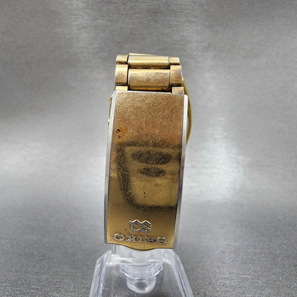 Seiko Digital Watch Men 34mm Gold Tone M154-4029 New Battery READ!!!!