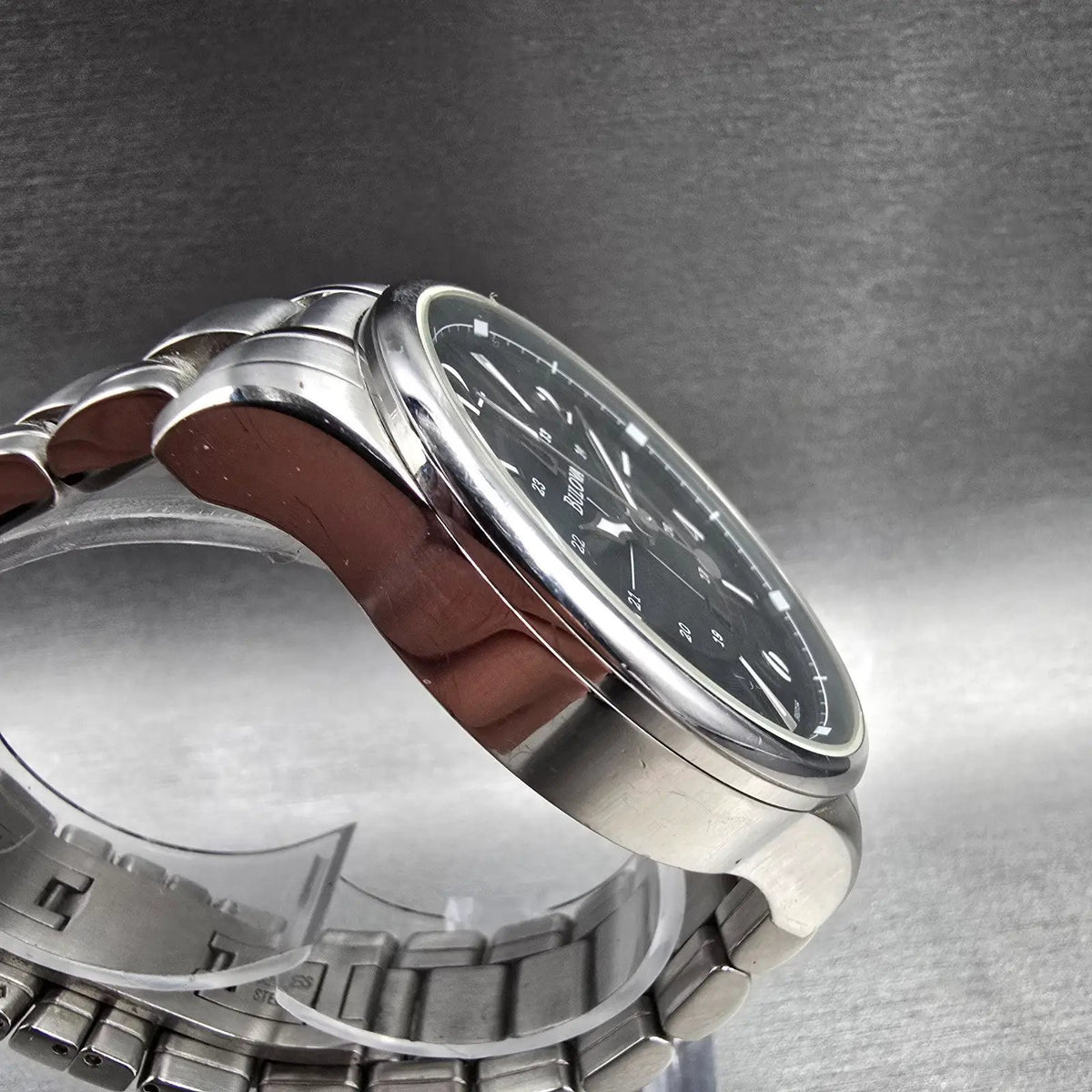 Bulova Adventurer Watch Men 45mm Black Dial Silver Date Round 96B134 New Battery3