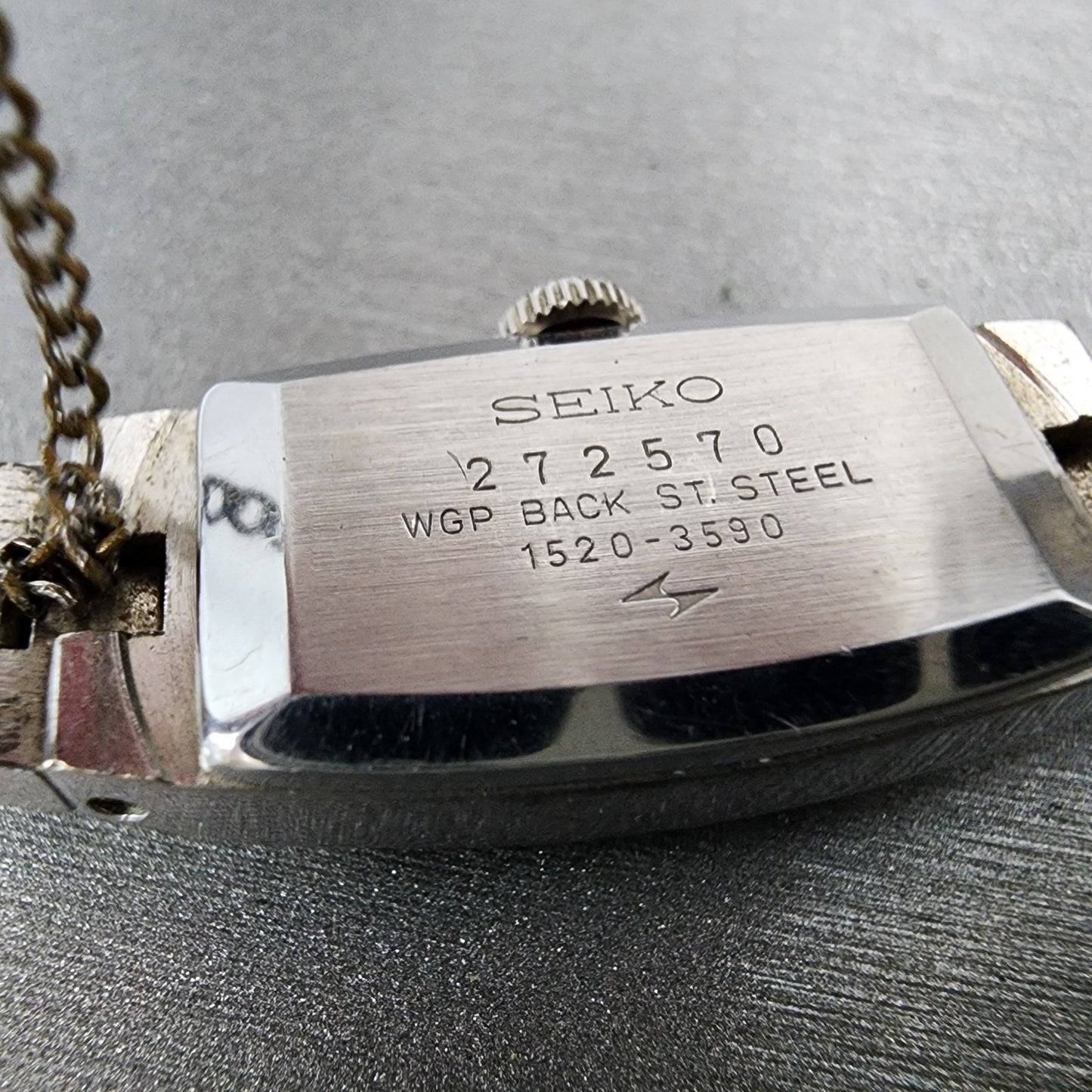 Seiko Tank Watch Women 14mm White Dial White Gold Plated Manual Wind Runs VTG9