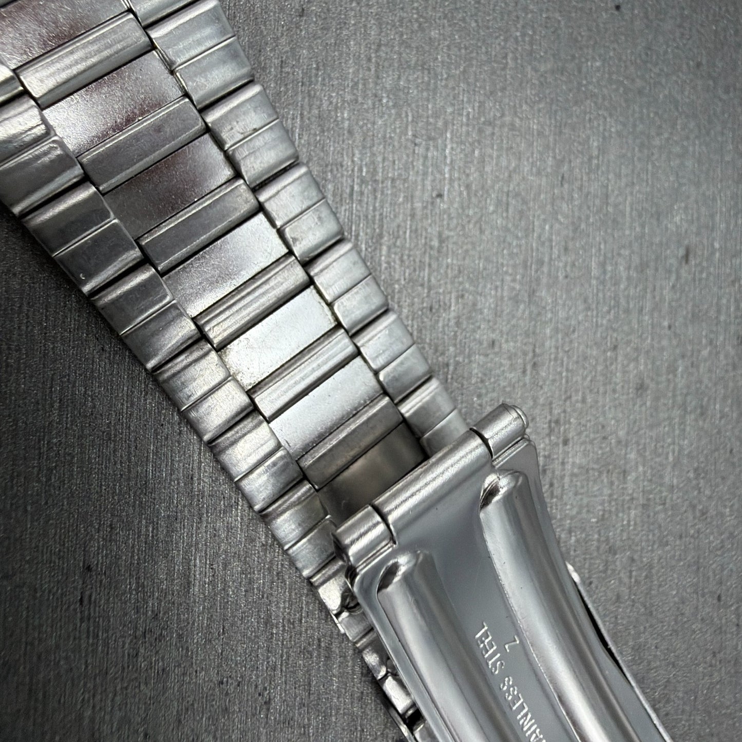 Seiko SQ Bracelet 21mm Stainless Steel Tri Folding Clasp Z1157 Vintage Japan B11