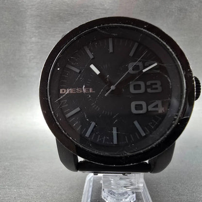 Diesel Watch Men 46mm Black Dial Black Tone Round DZ-1371 New Battery5