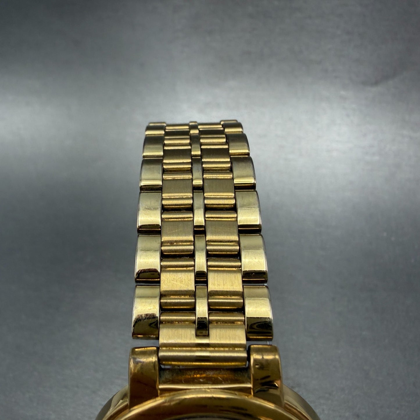 Seiko Watch Men 34mm Black Dial Gold Tone Round V701-2F30 New Battery Vintage4
