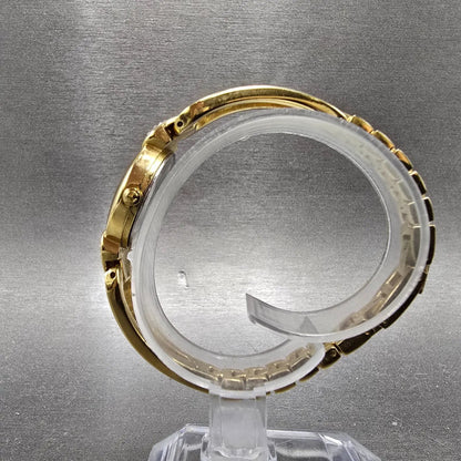 Elgin Watch Women 22mm Champagne Dial Gold Hearts Crystals Round Bangle New Batt6