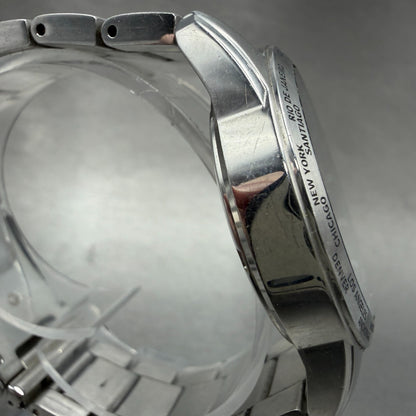 Seiko World Time ANA Watch Men 38mm Black Dial Silver Tone Date Alarm NewBattery3