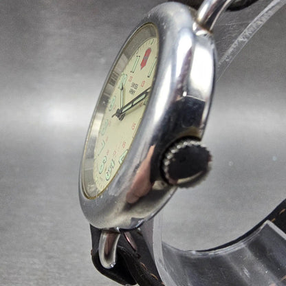 Victorinox Swiss Army Cavalry Watch Men 37mm Cream Dial Silver Tone Date PART LP3